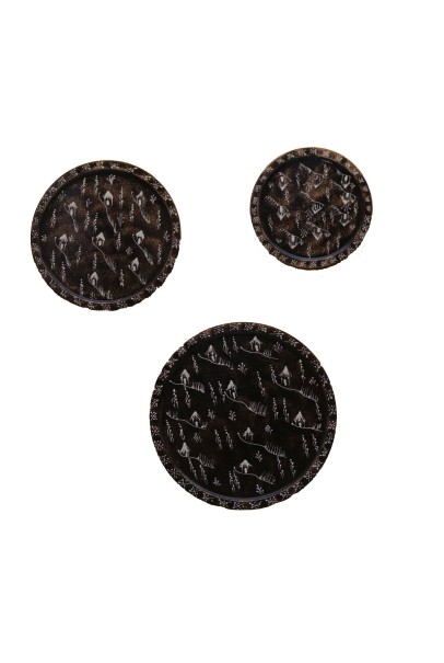 Wooden Wall Decor Plates - Set of 3 